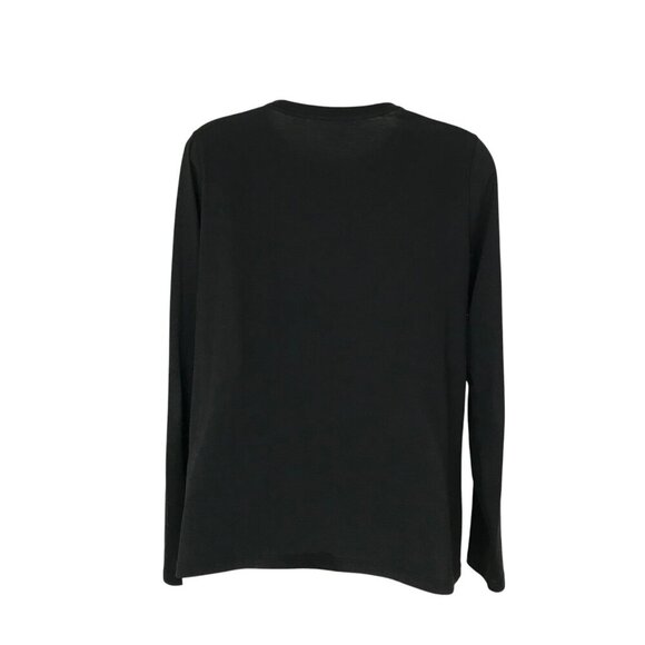 Eileen Fisher Black Long Sleeved T-shirt 100% Organic Cotton Size S - Picture 6 of 8